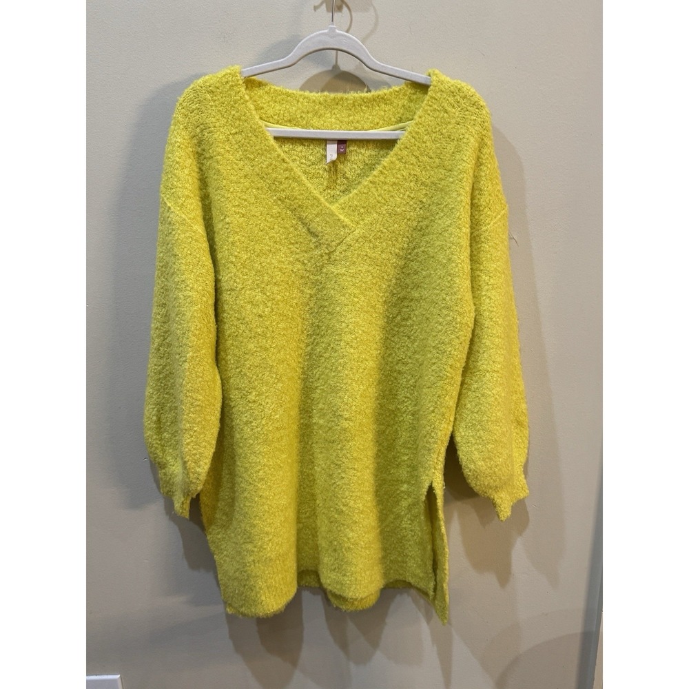 Anthropologie Pilcro Teddy Sweater‎ V-Neck Relaxed Tunic Style Yellow Size Small - Picture 4 of 11